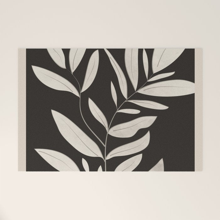Minimalist plants and leaves Art 3 Welcome Mat Gallery Image 1