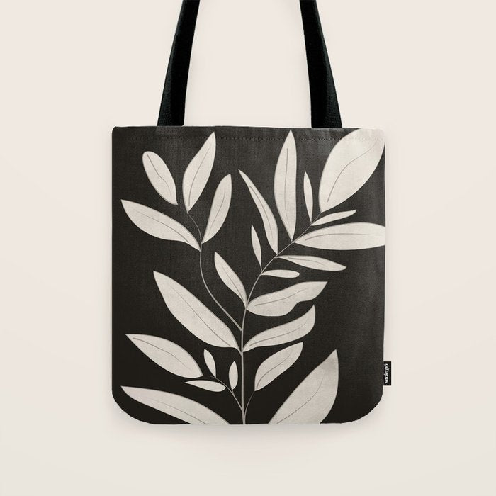 Minimalist plants and leaves Art 3 Tote Bag Gallery Image 1