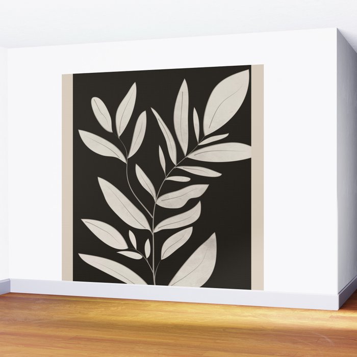 Minimalist plants and leaves Art 3 Wall Mural Gallery Image 2