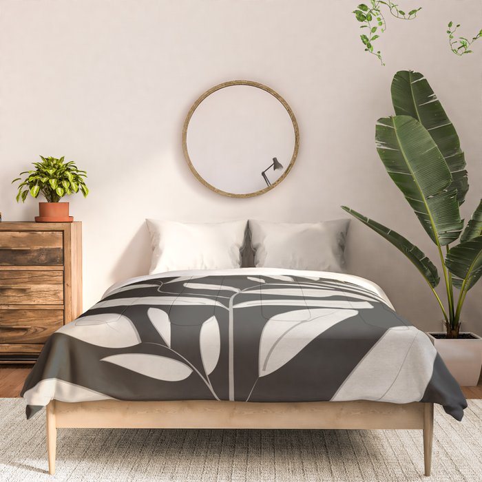 Minimalist plants and leaves Art 3 Comforter Gallery Image 3