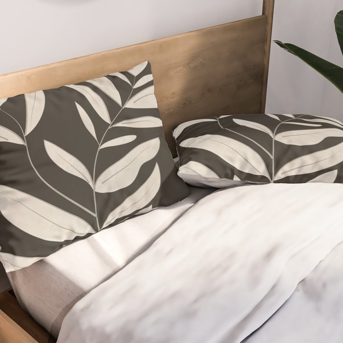 Minimalist plants and leaves Art 3 Pillow Sham Gallery Image 2