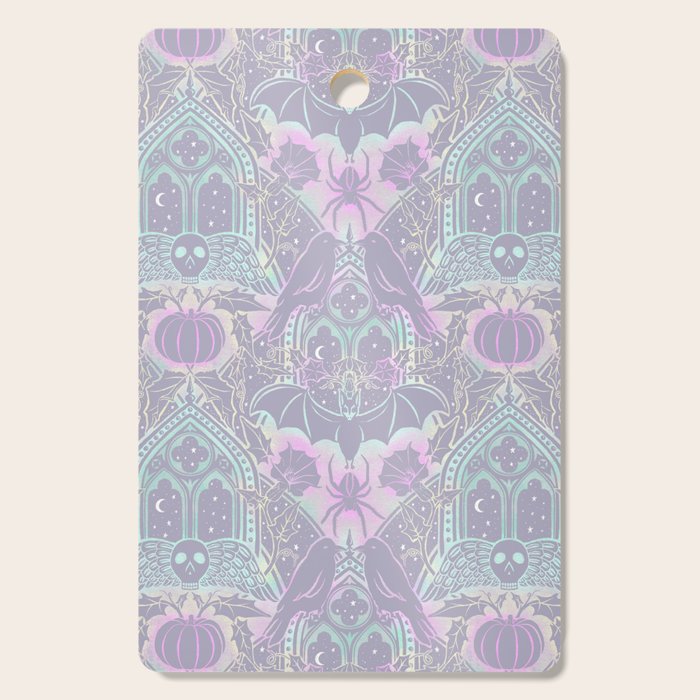 Gothic Halloween Damask - pastel glow Cutting Board Gallery Image 1