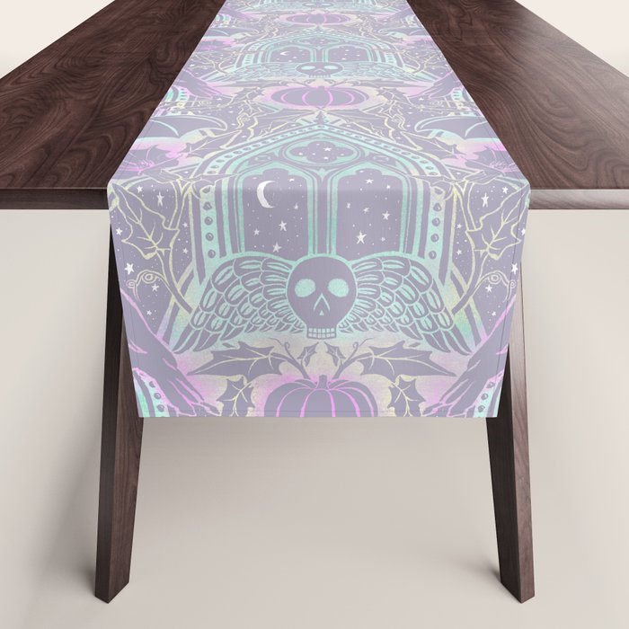 Gothic Halloween Damask - pastel glow Table Runner Gallery Image 1
