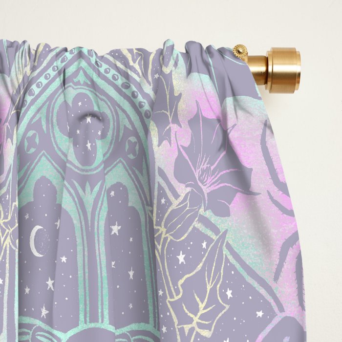 Gothic Halloween Damask - pastel glow Window Curtain Gallery Image 2