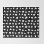 Star Pattern White On Black Throw Blanket Gallery Image 2