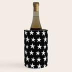 Star Pattern White On Black Wine Chiller Gallery Image 1