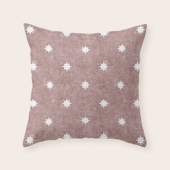 stars on mauve Throw Pillow Gallery Image 6