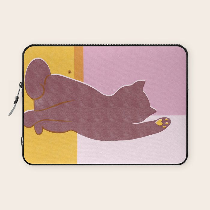 Risograph Cat - Sunset Laptop Sleeve Gallery Image 1