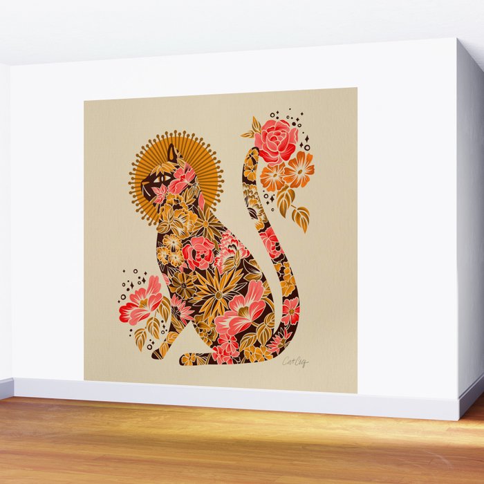 Porcelain Cat - 70s Palette Wall Mural Gallery Image 2