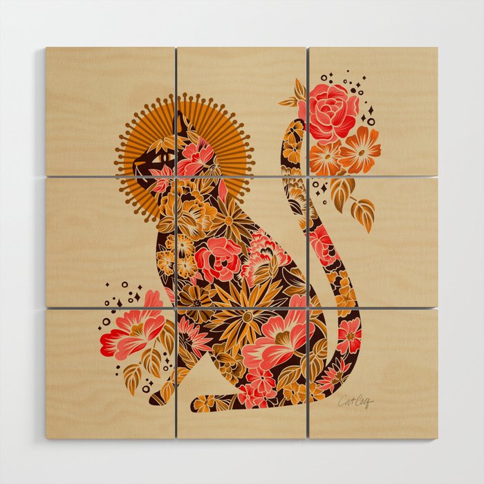 Porcelain Cat - 70s Palette Wood Wall Art Gallery Image 1