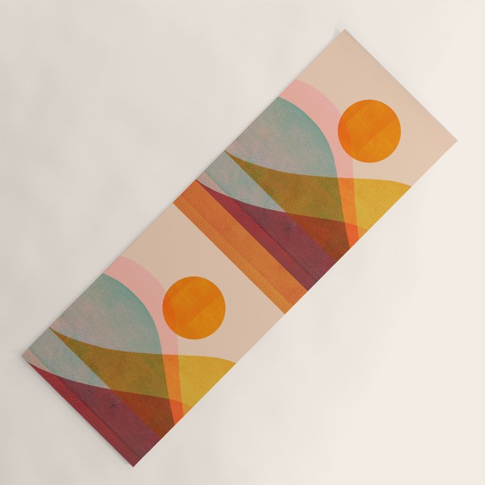 Abstraction_SUNSET_LANDSCAPE_POP_ART_Minimalism_018X Yoga Mat Gallery Image 1
