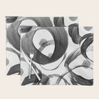 Modern abstract black white hand painted brushstrokes Placemat Gallery Image 1