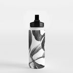 Modern abstract black white hand painted brushstrokes Water Bottle Gallery Image 2