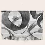 Modern abstract black white hand painted brushstrokes Wall Hanging Gallery Image 1