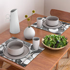 Modern abstract black white hand painted brushstrokes Placemat Gallery Image 2