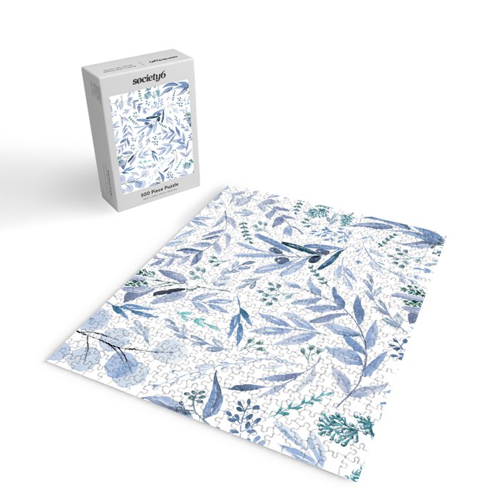 Blue Eucalyptus Pattern Jigsaw Puzzle Gallery Image 2