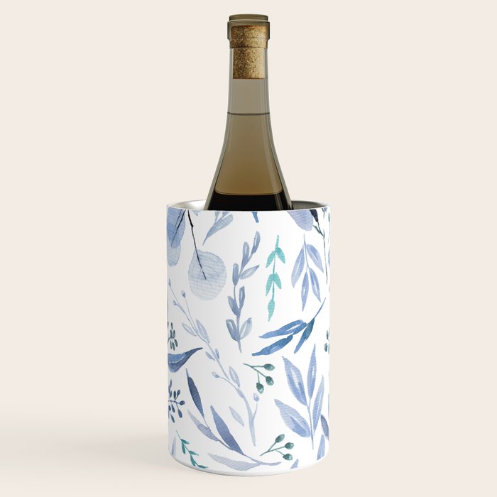 Blue Eucalyptus Pattern Wine Chiller Gallery Image 2