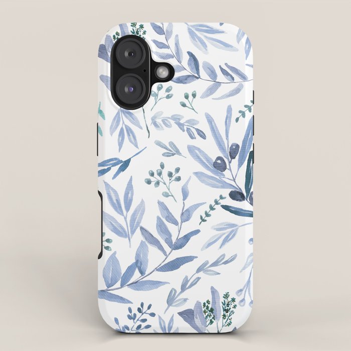 Blue Eucalyptus Pattern iPhone Case Gallery Image 1