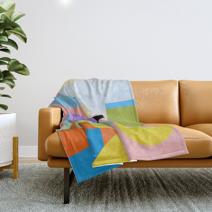 mid century modern spring III Throw Blanket Gallery Image 1