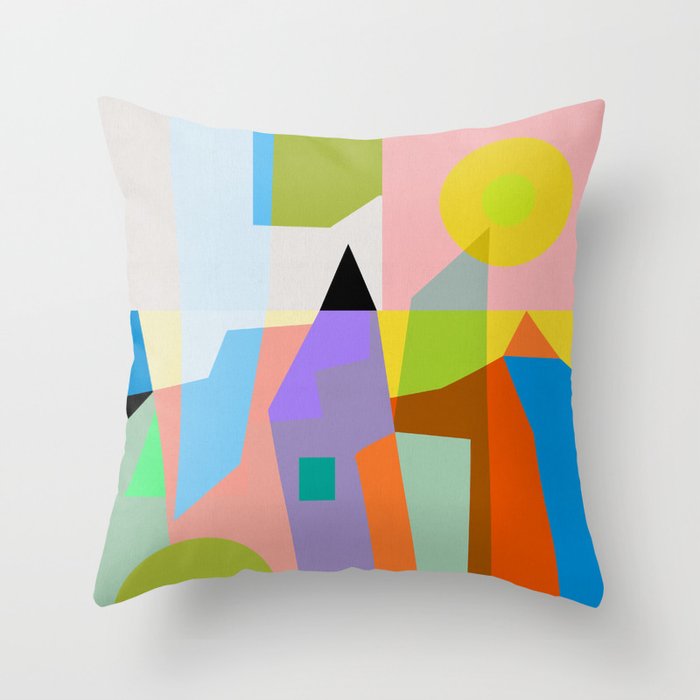 mid century modern spring III Throw Pillow Gallery Image 1