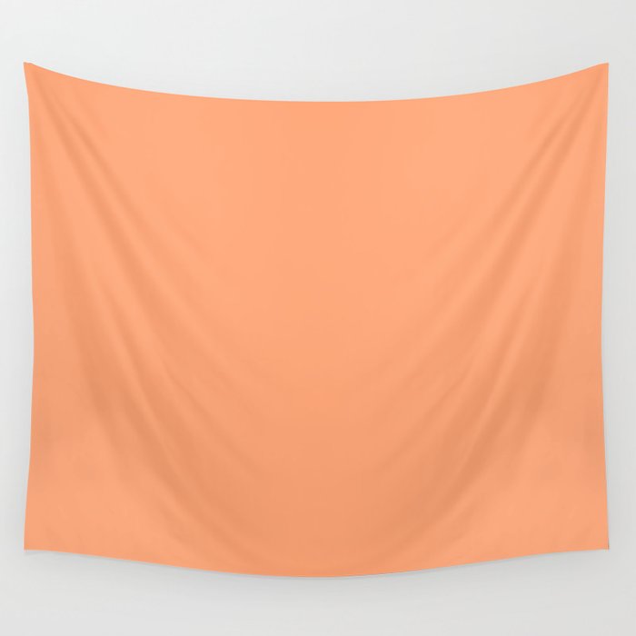 Apricot Peach Solid Color Wall Tapestry Gallery Image 1
