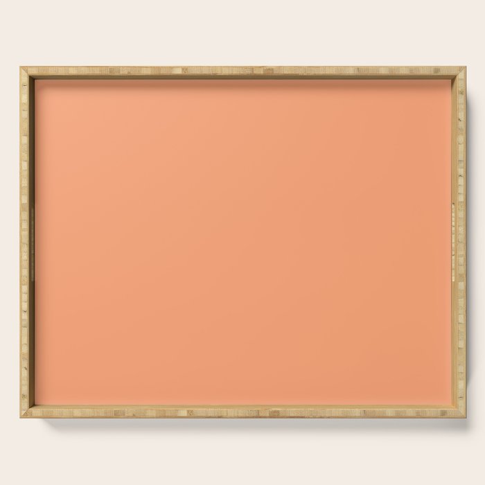 Apricot Peach Solid Color Serving Tray Gallery Image 1