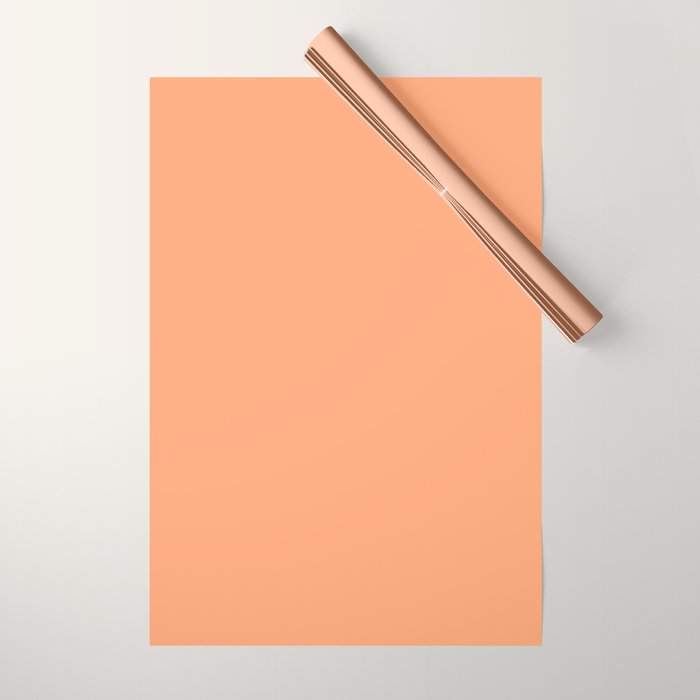Apricot Peach Solid Color Wrapping Paper Gallery Image 1