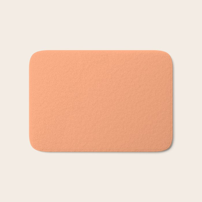 Apricot Peach Solid Color Bath Mat Gallery Image 1