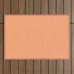 Apricot Peach Solid Color Outdoor Rug Gallery Image 1