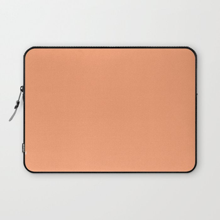 Apricot Peach Solid Color Laptop Sleeve Gallery Image 1