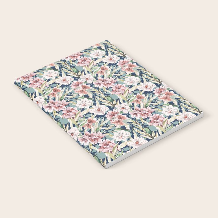 Birds in lush night garden flowers Notebook Gallery Image 2