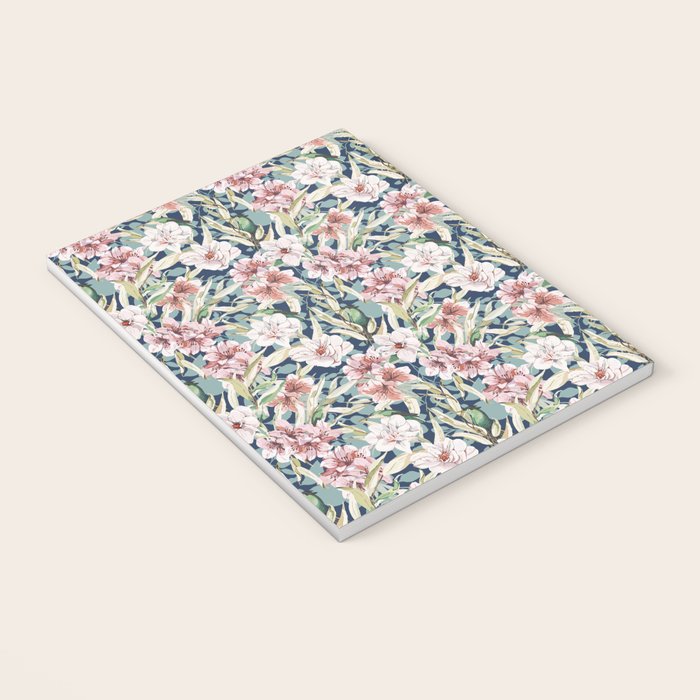 Birds in lush night garden flowers Notebook Gallery Image 3