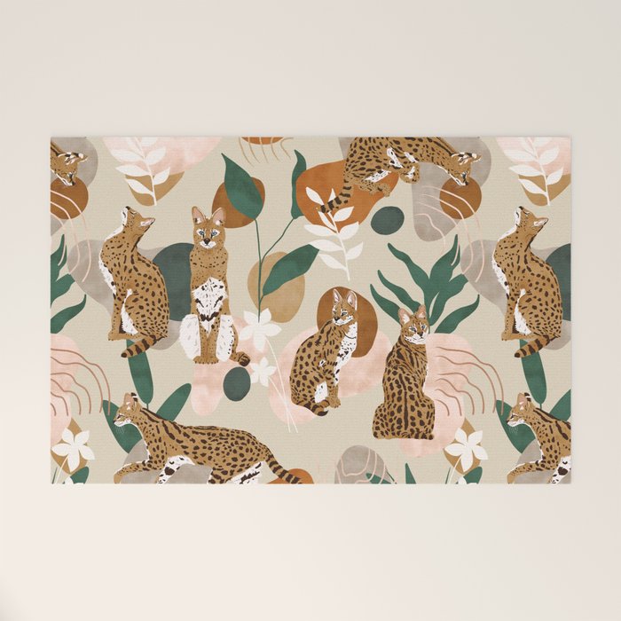 Serval cat abstract nature Welcome Mat Gallery Image 1