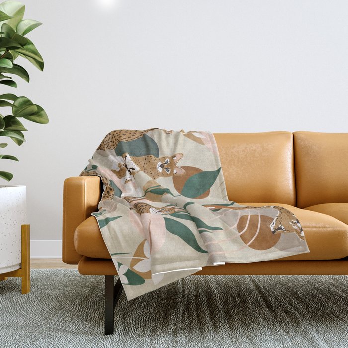 Serval cat abstract nature Throw Blanket Gallery Image 1
