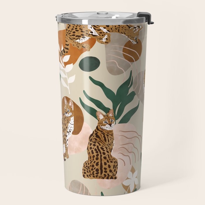 Serval cat abstract nature Travel Mug Gallery Image 2