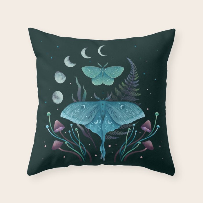 Luna and Emerald Throw Pillow Gallery Image 6