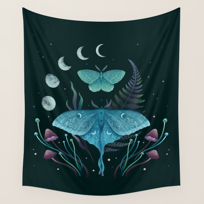 Luna and Emerald Wall Tapestry Gallery Image 1