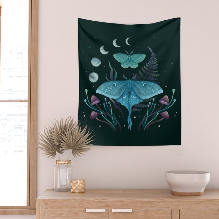 Luna and Emerald Wall Tapestry Gallery Image 2
