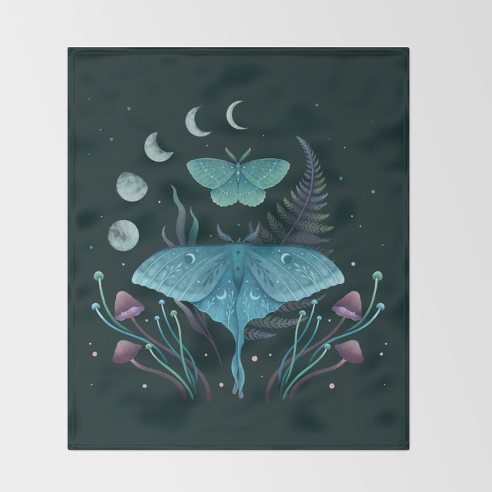 Luna and Emerald Throw Blanket Gallery Image 2