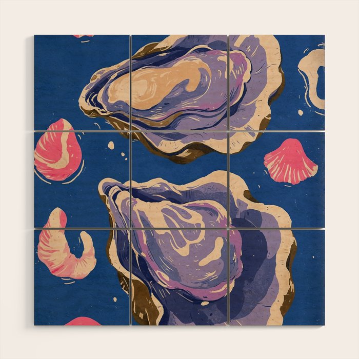 Oceanic Life - Oyster Wood Wall Art Gallery Image 1
