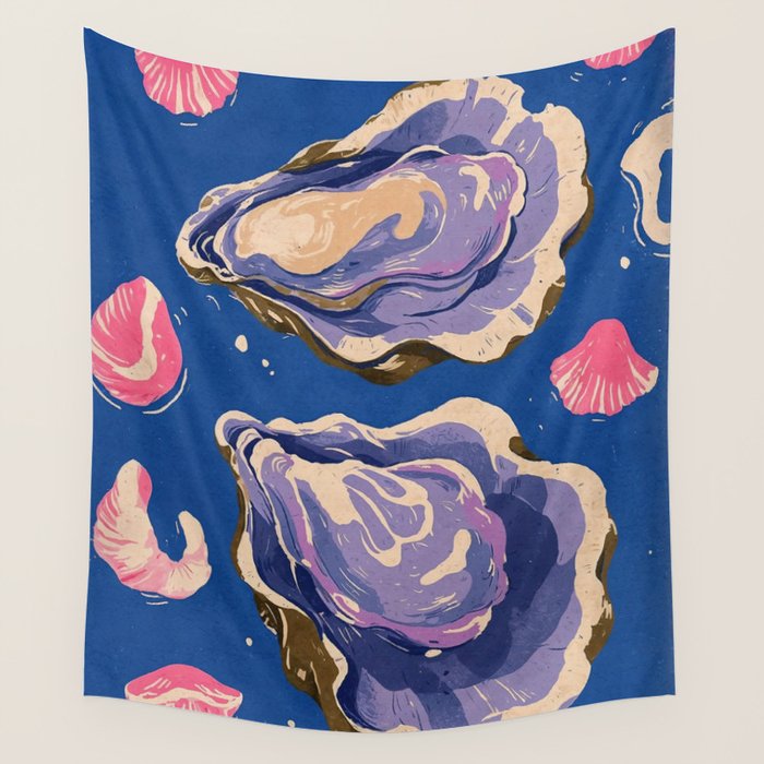 Oceanic Life - Oyster Wall Tapestry Gallery Image 4