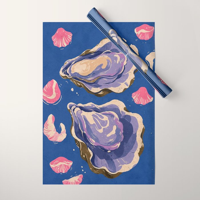 Oceanic Life - Oyster Wrapping Paper Gallery Image 1