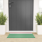 Mixed Stripe Pattern in Green, Pink, and White Welcome Mat Gallery Image 3