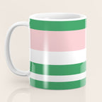 Mixed Stripe Pattern in Green, Pink, and White Coffee Mug Gallery Image 3