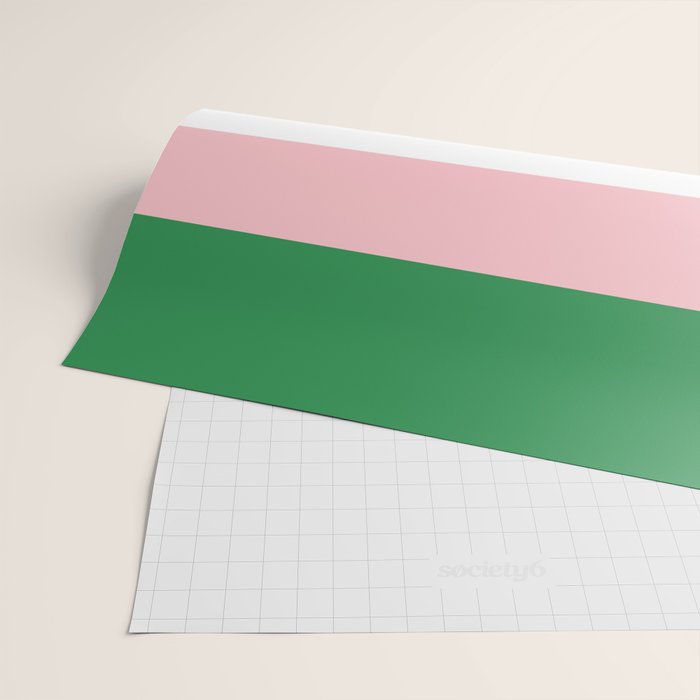 Mixed Stripe Pattern in Green, Pink, and White Wrapping Paper Gallery Image 2
