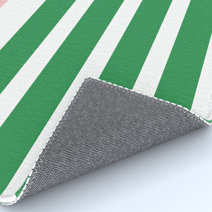 Mixed Stripe Pattern in Green, Pink, and White Rug Gallery Image 4