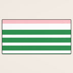 Mixed Stripe Pattern in Green, Pink, and White Desk Mat Gallery Image 3