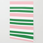 Mixed Stripe Pattern in Green, Pink, and White Wallpaper Gallery Image 2