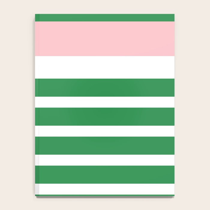 Mixed Stripe Pattern in Green, Pink, and White Notebook Gallery Image 4