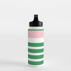 Mixed Stripe Pattern in Green, Pink, and White Water Bottle Gallery Image 3